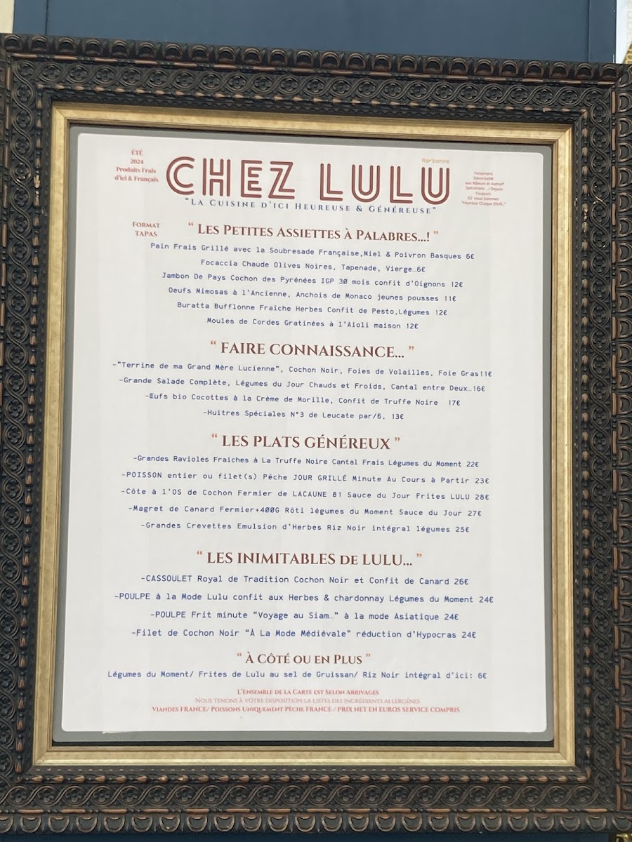 Chez Lulu Menu - Image 2